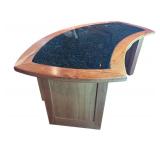 O - Executive Cherry Wood Desk with Inlaid Granite Top