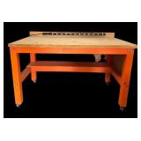 G - Industrial Workbench with Power Strip and Casters