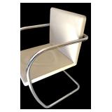 U - Pair of Chrome Base Cantilever Armchairs