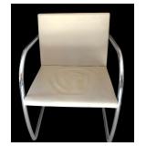 U - Pair of Chrome Base Cantilever Armchairs