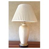 U - Classic Cream Table Lamp with Pleated Shade