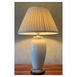 U - Classic Cream Table Lamp with Pleated Shade
