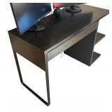 U - Black Desk with Shelves