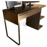 U - Black Desk with Shelves