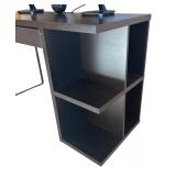 U - Black Desk with Shelves
