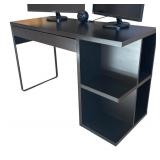 U - Black Desk with Shelves