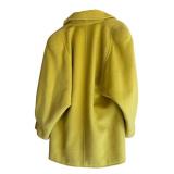 U - Escada Yellow Wool Coat Size 38 Made in Western Germany