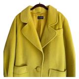 U - Escada Yellow Wool Coat Size 38 Made in Western Germany