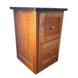 O - Wood File Cabinet with Granite Top
