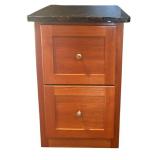 O - Wood File Cabinet with Granite Top