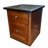 O - Cherry Wood File Cabinet with Granite Top