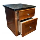 O - Cherry Wood File Cabinet with Granite Top