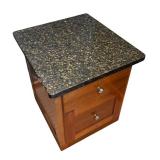 O - Cherry Wood File Cabinet with Granite Top
