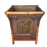 LR - Woven Planter with Bamboo Frame and Palm Design