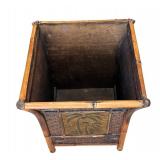 LR - Woven Planter with Bamboo Frame and Palm Design