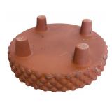 G - Terra-Cotta Planter Pot with Raised Base and Textured Rim