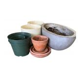 G - Collection of Planter Pots Assorted Sizes and Materials