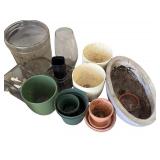 G - Collection of Planter Pots Assorted Sizes and Materials