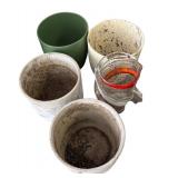 G - Collection of Planter Pots Assorted Sizes and Materials
