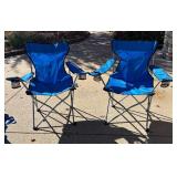 G - Set of 2 Blue Folding Chairs with Carry Bags