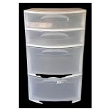 G - Plastic Storage Drawer Unit and 4-Tier Stackable Basket Organizer