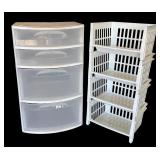 G - Plastic Storage Drawer Unit and 4-Tier Stackable Basket Organizer