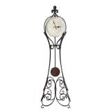 LR - Vercelli Howard Miller Iron Grandfather Clock with Pendulum