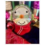 LL - Holiday Gift Wrap and Decor Lot with Ribbons, Bows, Snow Globes, and Gift Bags