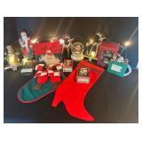 LL - Holiday Decor Collection with Stockings, Ornaments, Snow Globe, and Figurines