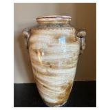 ML - Large Antique-Style Ceramic Vase with Ornate Handles