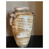 ML - Large Antique-Style Ceramic Vase with Ornate Handles