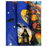 LL - Collection of Halloween and Autumn Plastic Tablecloths Assorted Sizes
