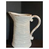 LL - Handpainted Italian Pottery Serving Bowl and 10-Inch Pitcher Set