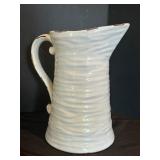 LL - Handpainted Italian Pottery Serving Bowl and 10-Inch Pitcher Set