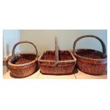 LL - Set of 3 Harvest Home Collections Woven Baskets