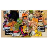LL - Large Lot of Halloween Decorations, Signs, and Craft Supplies