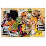 LL - Large Lot of Halloween Decorations, Signs, and Craft Supplies