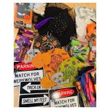 LL - Large Lot of Halloween Decorations, Signs, and Craft Supplies