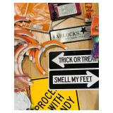 LL - Large Lot of Halloween Decorations, Signs, and Craft Supplies
