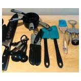 LL - Assorted Kitchen Utensils, Flatware, and International Silver Company Two-Tier Server