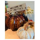 LL - Autumn and Halloween Decor Collection with Pumpkins, Signs, Candle, and Garland