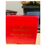 LL - Holiday Decor Lot with Waterford Ornaments, Plush Bear, and Decorative Chair