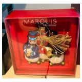 LL - Holiday Decor Lot with Waterford Ornaments, Plush Bear, and Decorative Chair