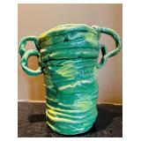 ML - Set of 3 Handcrafted Glazed Pottery Vases and Vessels, Tallest 8 Inches