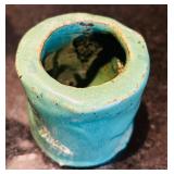 ML - Set of 3 Handcrafted Glazed Pottery Vases and Vessels, Tallest 8 Inches