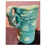 ML - Set of 3 Handcrafted Glazed Pottery Vases and Vessels, Tallest 8 Inches
