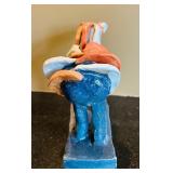 ML - Handmade Pottery Collection with Abstract Horse, Blue Bowl, and 10-Inch Vase