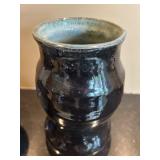 ML - Handmade Pottery Collection with Abstract Horse, Blue Bowl, and 10-Inch Vase