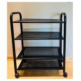 DR - 4-Tier Black Metal Rolling Utility Cart