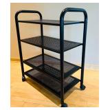 DR - 4-Tier Black Metal Rolling Utility Cart
